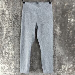 Lululemon Sz 6 Abstract Floral Print Casual Leggings Gray Pants Pull On Stretch